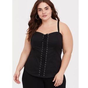 TORRID BLACK LACE-UP CORSET CAMI